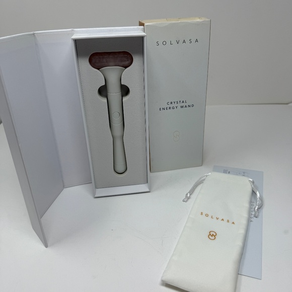NEW Solvasa Skincare Crystal Energy Wand De Puffer Daily Lymphatic Duo Tool
